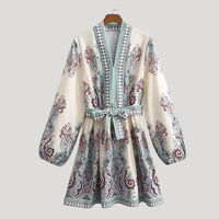 Islaith | Paisley Mini Damen Kleid – Minze