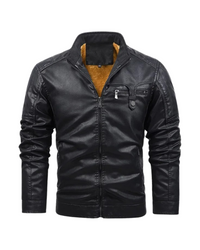 Werner® | Retro-Lederjacke mit Fleece-Futter – Schwarz