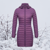 Asmotra |  Die neue ultraleichte, tragbare, lange und warme Parka-Jacke mit Kapuze – Lila