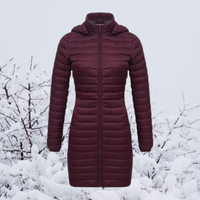 Asmotra |  Die neue ultraleichte, tragbare, lange und warme Parka-Jacke mit Kapuze – Bordeaux