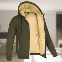Sadi - Lässige Herren Winterjacke mit Kapuze und Fleece – Oliv