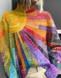 Ada - Fröhlich bunter Rollkragenpullover – Mehrfarbig