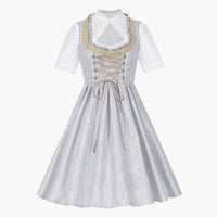 Dirndl mit Schürze und Bluse für Damen - Oktoberfest 2025 – Grau