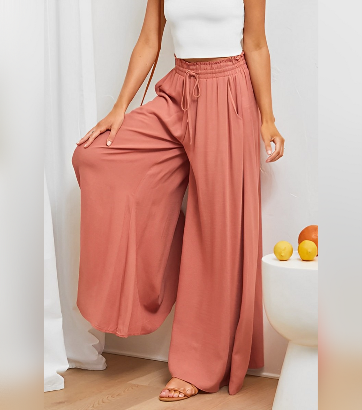 Senna Weites Bein Lose Hohe Taille Hosen