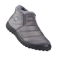 Winterschuhe Damen| Flach Knöchelhoch Mit Rundkappe – Grau