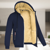 Sadi - Lässige Herren Winterjacke mit Kapuze und Fleece – Marine