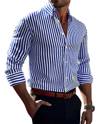 Elegant Striped Shirt – Blau