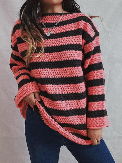 Ulta | Grob gestrickter Bi-Ton Pullover mit lockerer Passform, Komfort und Stil