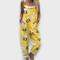 Mavi – Latzhose mit Bienenprint und Sommerflair – Hellgelb