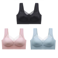 Elisse BH - Nahtloser Push-up-BH (1+2 GRATIS) – 1x Schwarz + 1x Rosa + 1x Hellblau