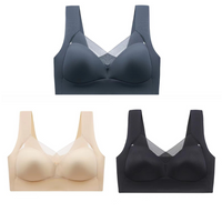 Elisse BH - Nahtloser Push-up-BH (1+2 GRATIS) – 1x Grau + 1x Beige + 1x Schwarz