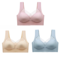 Elisse BH - Nahtloser Push-up-BH (1+2 GRATIS) – 1x Rosa + 1x Beige + 1x Hellblau