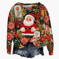 Diana | Blumen Weihnachtsmann Pullover – Rot