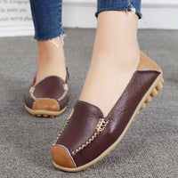 UrbanSleek™ – Elegante Damen Loafer mit Farbkontrast & Komfort-Sohle – Dunkelbraun