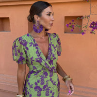 VERA™ | ELEGANTES SOMMERKLEID – Grün/Lila