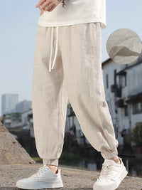 Lässige Herren Leinenhose – Khaki
