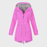 Damen Kapuze Regenjacke | Lange – Rosa