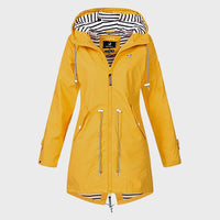 Wasserdichte Regenjacke für Damen | Kapunze – Gelb