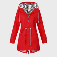 Wasserdichte Regenjacke für Damen | Kapunze – Rot
