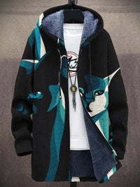 Heidi-Mode | Modisch Langärmelig Kapuze Kunstdruck Jacke – Stil 5