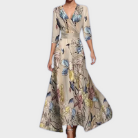 Handgefertigtes Premium Damen Maxikleid – Champagner