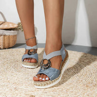 Viola - Bequeme orthopädische Sandalen mit Keilabsatz – Grau