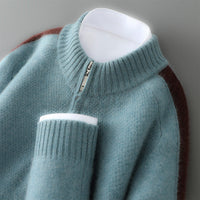 Hochwertiger Herren Kaschmir Pullover – Blau