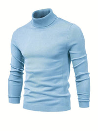 Hochwertiger Herren Rollkragenpullover | Slim Fit | Weiche Merinowolle – Hellblau