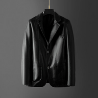 Elegante Herren Lederjacke aus italienischem Leder – Schwarz