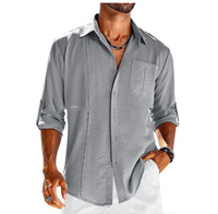 Casual Herren Langarmhemd – Grau