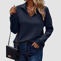 Lilly | Pullover mit halbem Reißverschluss – Blau