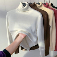 Damen Rollkragen-Pullover aus reiner Alpakawolle - Extra Warm & Weich – Naturweiß