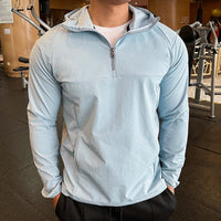 Valzaro | Atmungsaktives Hoodie für Herren Winter Fit – Hellblau