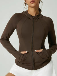Valtoris | Atmungsaktive Sportjacke Damen für Frühjahr Herbst – Braun