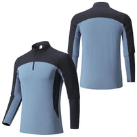 Azorex | Atmungsaktives Klettershirt für Herren Sommer – Grau/Blau