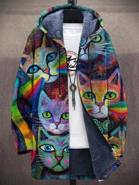 Heidi-Mode | Modisch Langärmelig Kapuze Kunstdruck Jacke – Stil 3