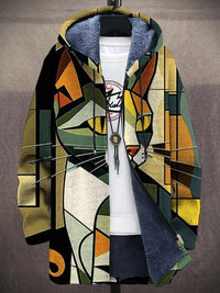 Heidi-Mode | Modisch Langärmelig Kapuze Kunstdruck Jacke – Stil 6