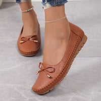 Velurette™ – Elegante Damen Loafer mit Schleifen-Design – Camel