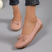 Velurette™ – Elegante Damen Loafer mit Schleifen-Design – Rosa