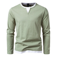 Henry™ - Langärmeliges Baumwoll-T-Shirt – Olivgrün