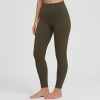 Veronica | Warme Fleece-Leggings mit hoher Taille – Kaffeebraun