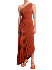 Delfina Plisseekleid – Karamell