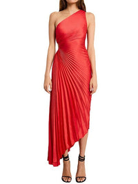 Delfina Plisseekleid – Rot