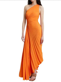 Delfina Plisseekleid – Orange