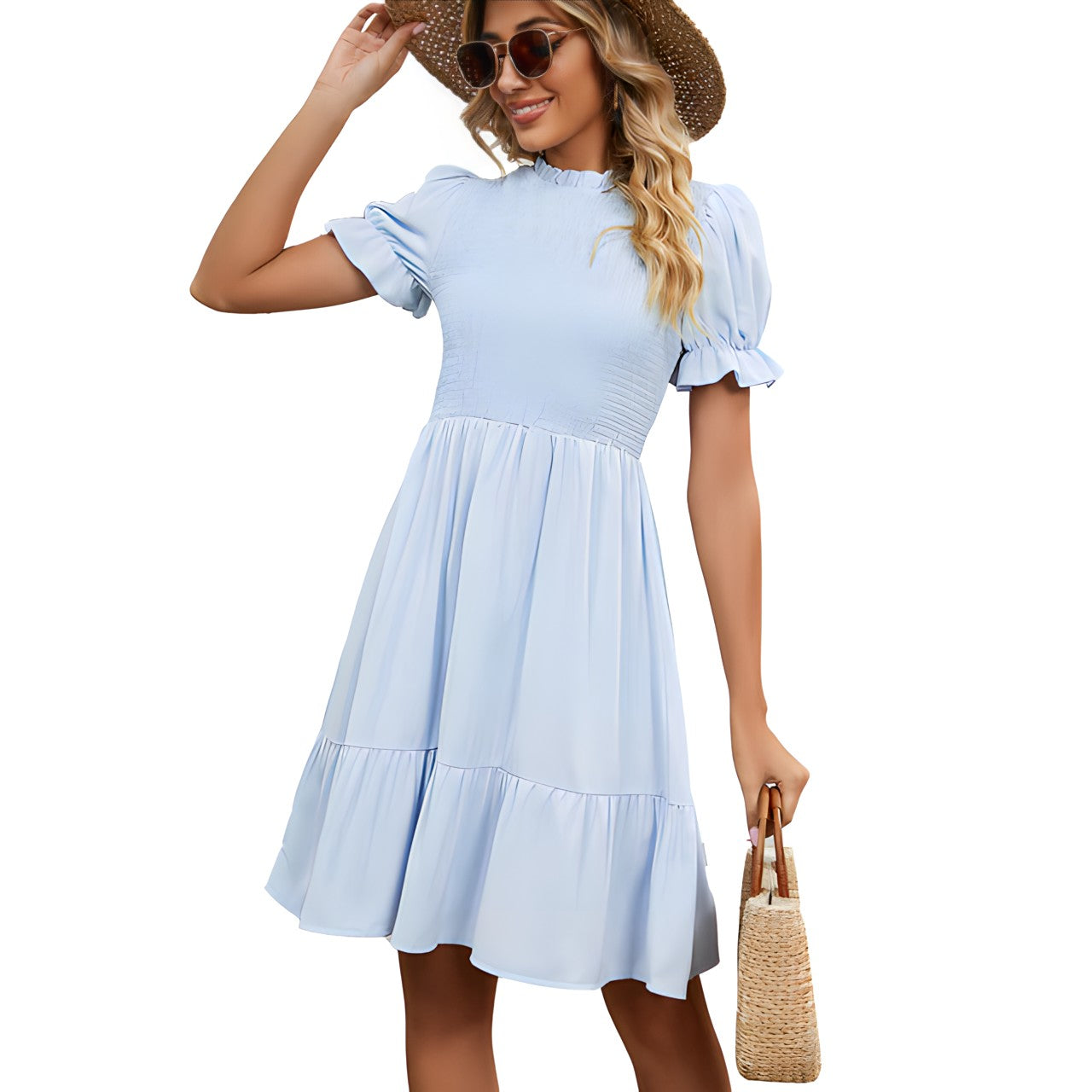 Cécilia - Schlankes Sommerkleid mit Rundhalsausschnitt