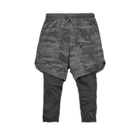 Vexon | Atmungsaktive Kompressionshose für Herren 2-in-1 – Grau-Camouflage