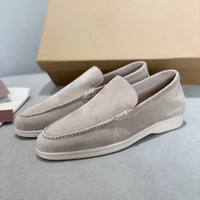 Schicke Wildleder-Loafer – Hellgrau
