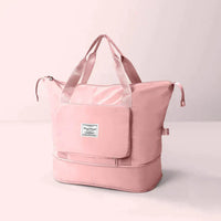 Vielseitige Damen-Reisetasche, geräumig, faltbar, aus Polyester – Rosa