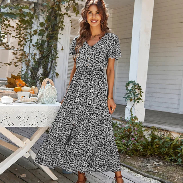 Elara - Blumiges Vintagekleid