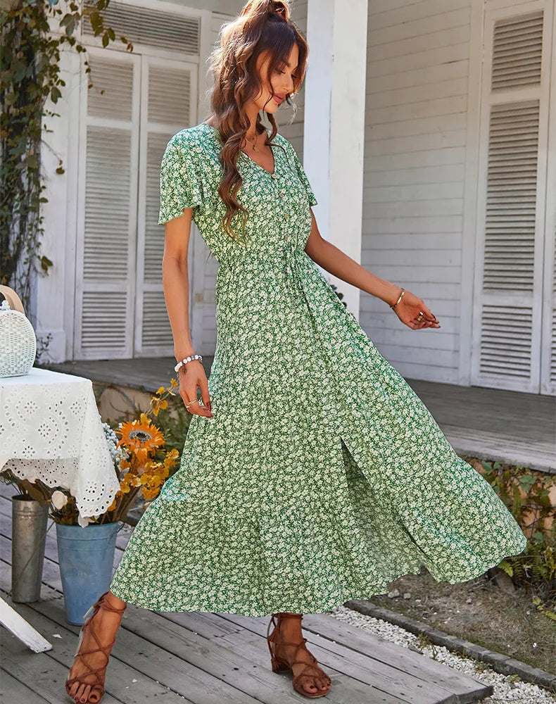 Elara - Blumiges Vintagekleid